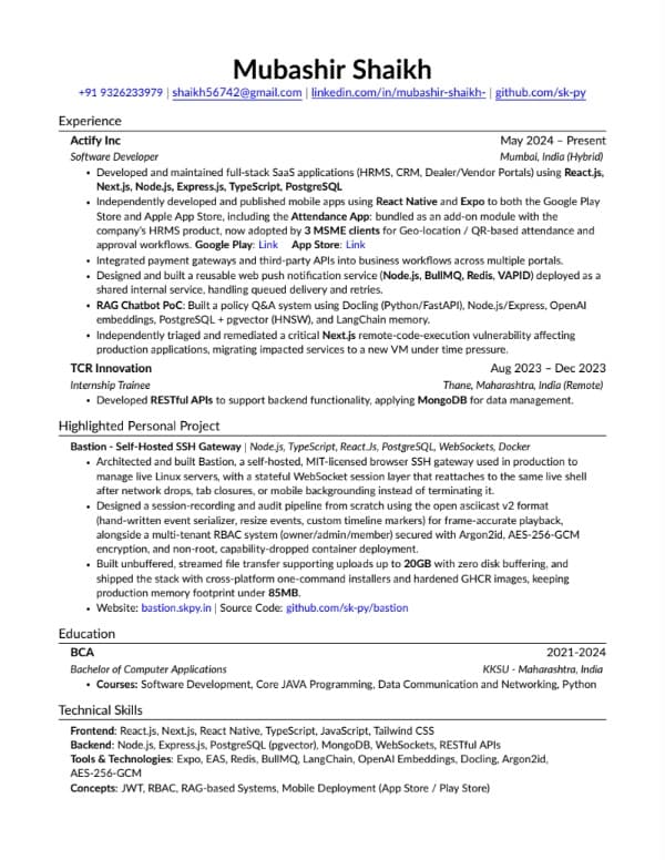 Resume Thumbnail